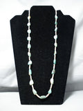 Native American Wonderful Santo Domingo Royston Turquoise Sterling Silver Necklace-Nativo Arts