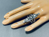 Focused Detail Hand Woven Shank Native American Navajo Sterling Silver Ring-Nativo Arts