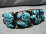 Superior Vintage Native American Navajo Ocean Seafoam Turquoise Sterling Silver Bracelet-Nativo Arts