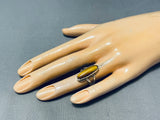 Alluring Native American Navajo Tigers Eye Sterling Silver Ring-Nativo Arts
