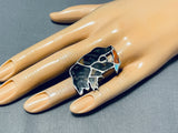 Roaringbear Vintage Native American Zuni Turquoise Sterling Silver Ring-Nativo Arts