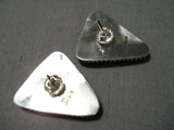 Fabulous Vintage Native American Navajo #8 Turquoise Mine Sterling Silver Earrings Old-Nativo Arts