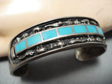 Heavy Animal Fetish Vintage Native American Navajo Turquoise Sterling Silver Bracelet-Nativo Arts