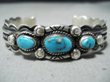 Superb Vinage Hopi Turquoise Sterling Silver Bracelet Native American Old-Nativo Arts