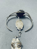 Marvelous Vintage Native American Navajo Black Onyx Sterling Silver Slave Bracelet-Nativo Arts