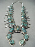 Women's Native American Navajo Basalt Turquoise Sterling Silver Squash Blossom Necklace-Nativo Arts