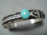 Awesome Navajo Green Turquoise Sterling Silver Bracelet Native American-Nativo Arts