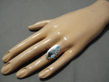 Native American Important Harlan Coonsis Bluejay Turquoise Sterling Silver Inlay Ring-Nativo Arts