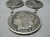 Magnificent Old Coin Sterling Silver Graduating Necklace-Nativo Arts