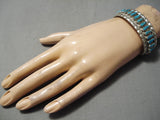 Amazing Vintage Native American Navajo Blue Diamond Turquoise Sterling Silver Bracelet-Nativo Arts