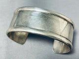 Superb Native American Laguna Signed Handcarved Sterling Silver Smooth Bracelet-Nativo Arts