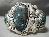 Statement Vintage Native American Navajo Last Chance Turquoise Sterling Silver Bracelet Old-Nativo Arts
