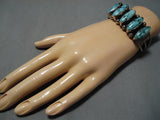 Museum Quality!! Vintage Native American Navajo Crow Springs Turquoise Sterling Silver Bracelet-Nativo Arts