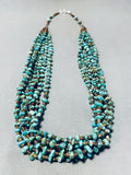 Fabulous Vintage Native American Navajo Turquoise Sterling Silver Necklace-Nativo Arts