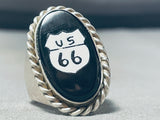 Important Cal Desson Vintage Native American Navajo Route 66 Sterling Silver Heavy Ring-Nativo Arts