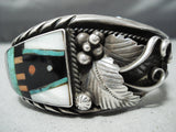 Important Vintage Native American Navajo Daniel Benally Turquoise Sterling Silver Bracelet Old-Nativo Arts