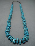 Very Rare!! Vintage Native American Navajo Persin Turquoise Sterling Silver Necklace Old-Nativo Arts