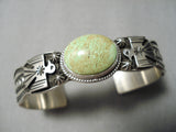 Important Vintage Native American Navajo Gaspeite Cadman Sterling Silver Bird Bracelet-Nativo Arts