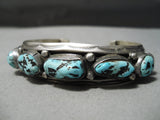 Important Apache Vintage Native American Navajo Persin Turquoise Sterling Silver Bracelet-Nativo Arts