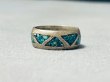 Marvelous Vintage Native American Navajo Turquoise Sterling Silver Band Ring-Nativo Arts