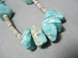 Native American Very Rare!! Vintage Santo Domingo #8 Turquoise Sterling Silver Necklace Old-Nativo Arts