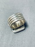 Important Unique Vintage Native American Navajo Ben Begaye (d) Shell Sterling Silver Ring-Nativo Arts