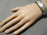 Detailed Vintage Native American Navajo Sterling Silver Hogan Bracelet-Nativo Arts
