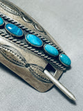 Unbelievable Vintage Native American Navajo Turquoise Sterling Silver Barrette-Nativo Arts