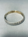 One Of The Most Detailed Vintage Native American Navajo Sterling Silver Bracelet-Nativo Arts