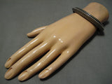 Incredible Vintage Hopi Native American Loren Sakava Sterling Silver Bracelet-Nativo Arts