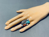 Excellent Vintage Native American Navajo Morenci Turquoise Sterling Silver Ring-Nativo Arts
