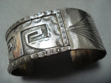 Detailed Intricate Vintage Native American Navajo Sterling Silver Geomtric Bracelet-Nativo Arts