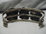 One Of The Best Vintage Native American Navajo Chrysocolla Sterling Silver Bracelet Old-Nativo Arts
