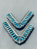 Amazing Native American Navajo Turquoise Sterling Silver Collar Pins Signed Tommy Lowe-Nativo Arts
