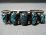 Important Vintage Native American Navajo Last Chance Mine Turquoise Sterling Silver Bracelet Old-Nativo Arts