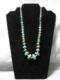 Rare Turquoise! Vintage Navajo Heishi Sterling Silver Native American Necklace-Nativo Arts