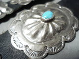 Tremendous Vintage Native American Navajo Blue Gem Turquoise Sterling Silver Concho Belt-Nativo Arts