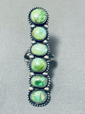 One Of The Tallest Ever Native American Navajo Damale Turquoise Sterling Silver Ring-Nativo Arts