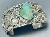 Dazzling Native American Navajo Royston Turquoise Sterling Silver Huge Bracelet-Nativo Arts