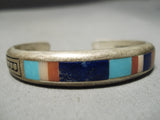 Important Vintage Native American Navajo Ray Tracey Turquoise Sterling Silver Bracelet Cuff-Nativo Arts