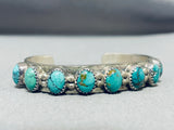 Spectacular Vintage Native American Navajo Blue Green Turquoise Sterling Silver Bracelet-Nativo Arts