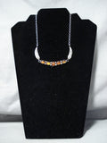 Rare Navajo Native American Amber Sterling Silver Necklace-Nativo Arts