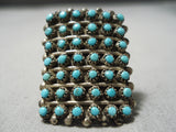 One Of The Best Vintage Native American Navajo Snake Eyes Turquoise Zuni Sterling Silver Ring-Nativo Arts