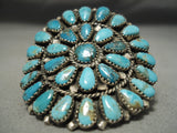 Superior Red Tso Teardrop Turquoise Vintage Native American Navajo Sun Sterling Silver Ring-Nativo Arts