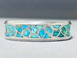Thicker Vintage Native American Zuni Turquoise Sterling Silver Bracelet-Nativo Arts