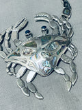 Colossal Crab Vintage Southwest Sterling Silver Pearl Necklace-Nativo Arts