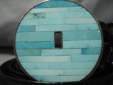 Christine Alice Eustace Native American Zuni Vintage Turquoise Sterling Silver Concho Belt-Nativo Arts