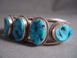 Chunks Of Turquoise Vintage Navajo Native American Jewelry Silver Bracelet Old-Nativo Arts