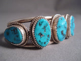 Chunks Of Turquoise Vintage Navajo Native American Jewelry Silver Bracelet Old-Nativo Arts