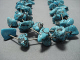 Chunky 160 Gram Turquoise Nugget Vintage Navajo Native American Jewelry Necklace Old-Nativo Arts